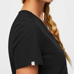 FIGS Women's Catarina One Pocket Scrub Top in Black, Size Medium Photo 3