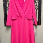 London Times  pink scuba fit & flare midi dress Photo 2