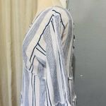 Blue Island  Women Boho Swim Cover Up Blue/White/Stripe Long Bell Sleeve Sz S Photo 2