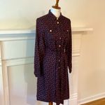 Elizabeth McKay Dress 6 Silk Small Long Sleeve Shirtdress Equestrian Preppy Blue Photo 9