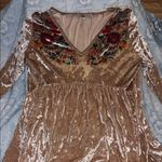 Acting Pro  Velvet Floral V-Neck Blouse Photo 0