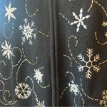 VTG Designs Original Studio 'Joy' Embroidered Snowflake Sweater Vest: Size LARGE Black Photo 4