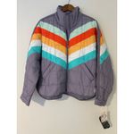 NWT $228 Free People Movement Pippa Packable Puffer Jacket Steel Peach Combo S Gray Photo 3