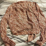 Joie NWOT   Zebra Print Tie Front Blouse Sz XS Long Sleeve Ballet Dance Orange Photo 2