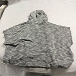 Billabong  Grey French Terry Hooded Drawstring Open Poncho Pockets Size Small EUC Photo 4