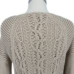 Reiss Open Knit Scoop Neck Beige Cableknit Sweater Size Large Photo 6