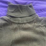 Sweet Romeo  Women Green Knit Ribbed Turtleneck Wrap Waist Long Sleeve Top Small Photo 2