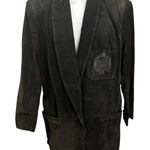 VTG Global Identity G III Suede Leather Blazer Jacket‎ Womens Large Black Crest Photo 0