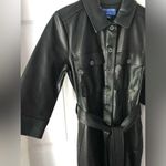 Apt. 9  Cara Santana Women Faux Leather Jumpsuit Women sz XS buttons front belt Photo 5