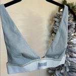 SKIMS  Cotton Rib Plunge Bralette in Mineral Green NWOT Photo 1