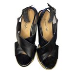 American Eagle Women’s  Black Cross Over Wedges Size 6 GUC #3176 Photo 1