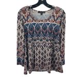 Living Doll  Women's tunic top shirt pullover mini dress Large EUC peacock Photo 4