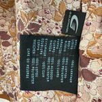 Nine West  Women's 100% Leather Jacket Tan Floral Lining two Button Blazer L Photo 7