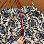 Blue and White Damask Print Patterned Straight Leg Pants Size 16 Photo 4