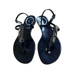 TARA GRINNA SWIMWEAR LLARIA JELLY SANDALS Back Strap Crystals Black 39 Size 8 Photo 2
