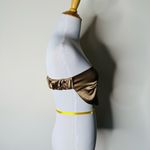 Sky To Moon Brown Satin Crop Top Photo 1