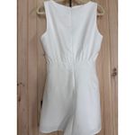 Lulus NWT  Rooftop Bar White Sleeveless Faux-Wrap Belted Skort Romper Chic Size M Photo 5