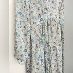 Maronnie ditsy floral blue midi dress long sleeve flowy lightweight babydoll S Photo 2