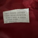 Vintage Women Genuine Red Leather Bomber Zip Front Jacket Made in Korea Sz M Size M Photo 10