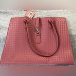 ULTA Beauty Large Woven Dusty Mauve Tote Bag with Fold Over Hook Closure New Pink Photo 2