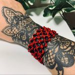 Black & Red Rave 90’s Bracelet Arm Band New Photo 0