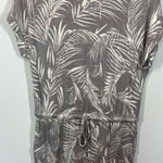 Hilary Radley  Women's Tropical Drawstring Waist T-Shirt Dress Gray Size Medium Photo 0