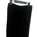 White Stag Black Velvet Midi Skirt Women's Size L 12 14 Elastic Waist Photo 4