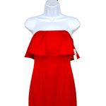 Liv Foster Ruffle Crepe Back Satin Red Popover Dress Size 0 NWT Photo 1