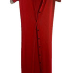 VTG Linda Allard Ellen Tracy Red Ribbed Knit 2PC Maxi Dress & Maxi Cardigan Sz M Size M Photo 0