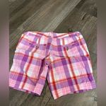 Aeropostale Plaid Bermuda Shorts Purple Coral Pink Cotton Casual Size 7/8 Photo 1