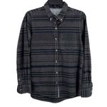 Peau De Loup x Wildfang Gray Black Striped Contrast Stitching Button Up Women XS Photo 0