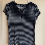 CHAPS Navy and White Striped Short Sleeve Tee Size Medium Photo 0