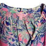 Lilly Pulitzer Womens Elsa Silk Long Sleeve Blouse Palm Print XL Photo 4