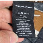 Who What Wear Puff Sleeve Top XS Linen Blend Brown Black Print Minimal Photo 3