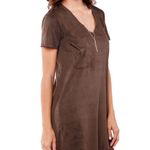 Z Supply Bevello Brown Suede T Shirt Dress Photo 0