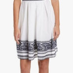 Taylor Cotton Embroidered Dress On Top and Bottom Boarder Size 22W White Photo 0