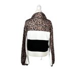 Kittenish Animal Print Color Block Oversized 1/4 Zip Cropped Pullover Small Photo 3