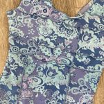 Vintage Y2K sleeveless tank top retro floral paisley print blue purple small Photo 1