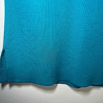 Ming Wang Scoop Neck Sleeveless Knit Top Teal Shell Side Slit Stretch Tank Large Photo 4