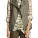 Chico's Chico’s Faux Suede Open Front Vest Army Green 0 Photo 1