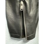 Guess NEW Women's Size Large Biker Jacket Black Faux Leather Zip Long Sleeve Photo 6