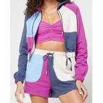 l*space L* Colorblock Crop Hoodie Y2K Full Zip Jacket Athleisure Loungewear Relax Photo 9