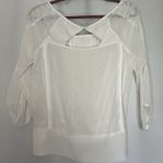 American Eagle  Outfitters Medium White‎ Swiss Dot Sheer Flowy 3/4 Sleeve Photo 6
