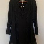 American Threads Black Long Sleeved Ruffle Dress Size Small Photo 0