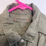 Etienne Marcel Military Green Button Down Shirt Dress Photo 2