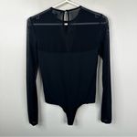 Intermix  Bodysuit Womens Small Black V-Neck Sheer Mesh Long Sleeves Photo 9