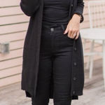 CAbi Madison Cardigan STYLE 3715 black button front cotton Women’s SIZE SMALL Photo 0