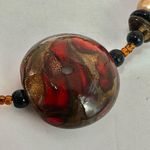 Red, black and faux pearl beaded necklace Red Photo 7