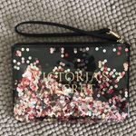 Victoria's Secret NWOT Black Red Silver Sequin Clutch Wristlet Photo 3