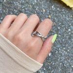 Bowl ring sterling silver ring silver ring stacking ring cute ring y2k ring dainty ring heart ring Photo 3